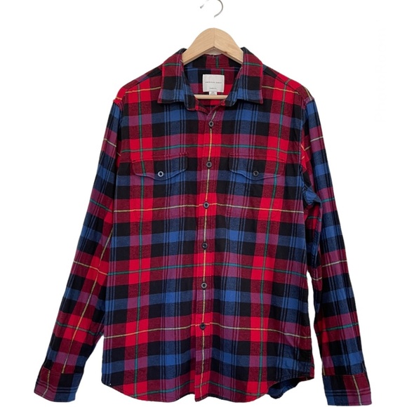 American Eagle Outfitters Men's Plaid Flannel Button Down Shirt. Size Large - Picture 1 of 6